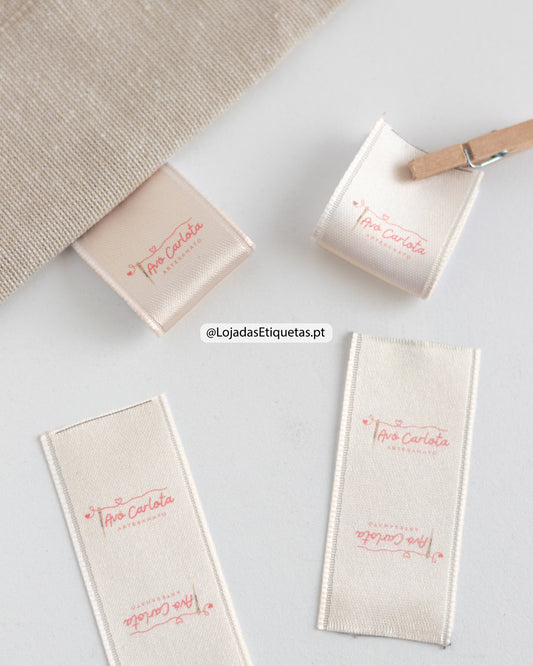 Etiquetas em Cetim Personalizáveis