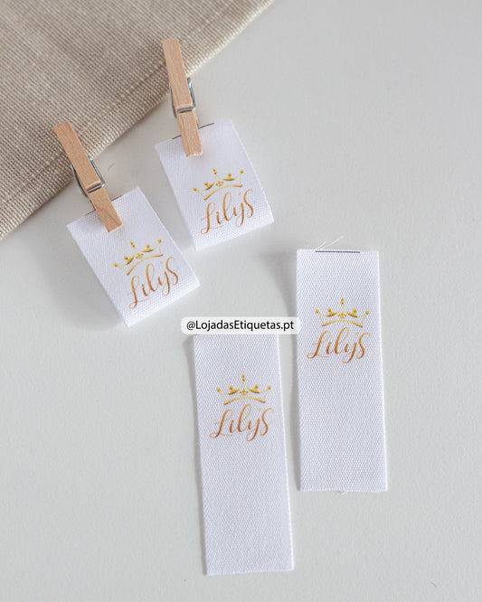 Etiquetas em algodão dobráveis personalizadas com logotipo