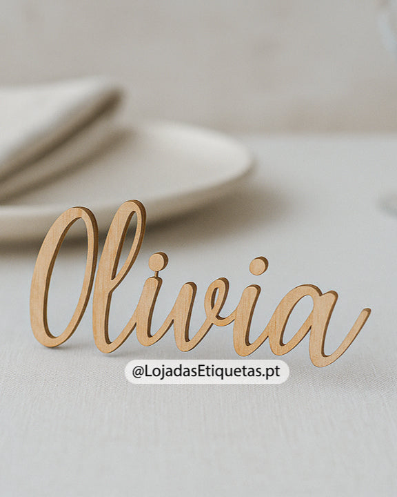 Marcador de Mesa em Madeira