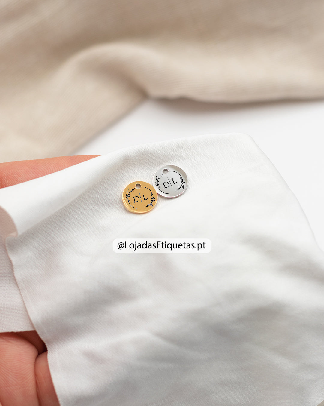 Etiqueta em Aço Inoxidável Redonda 1 Furo