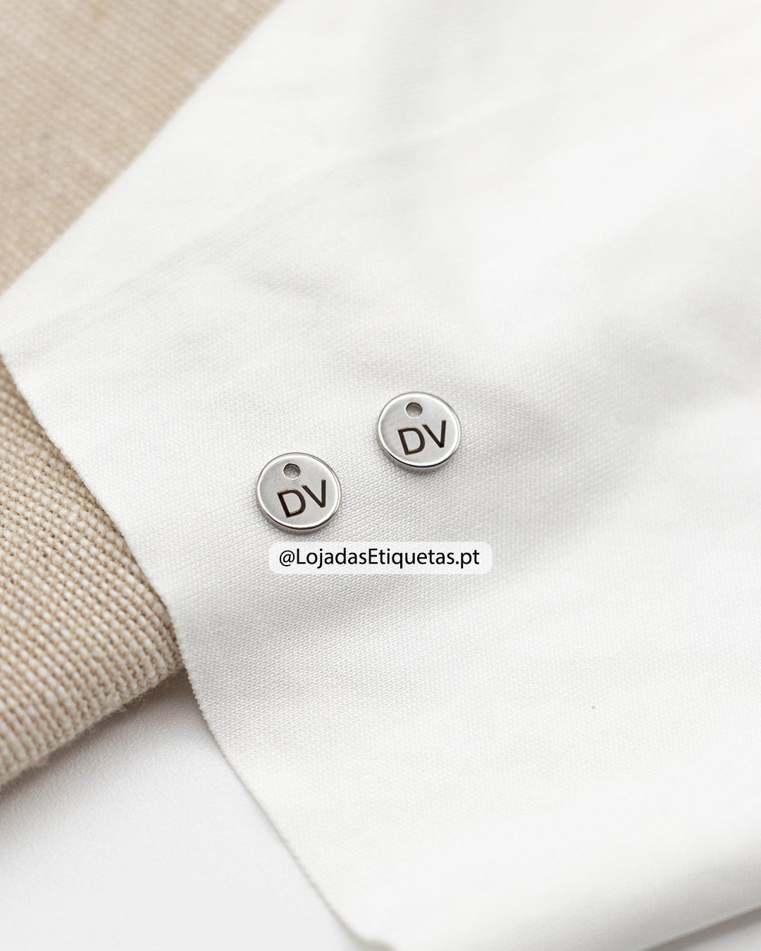 Etiqueta em Aço Inoxidável Redonda 1 Furo