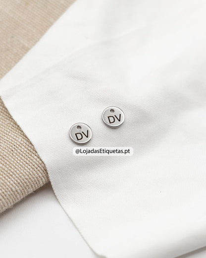 Etiqueta em Aço Inoxidável Redonda 1 Furo