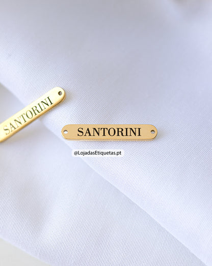 Etiquetas em aço inoxidável dourado personalizadas com logotipo