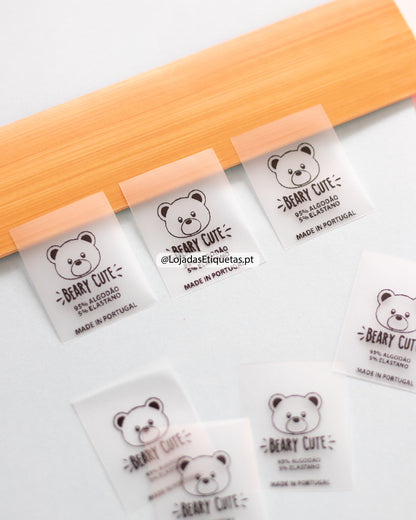 Etiquetas personalizadas em silicone para vestuário