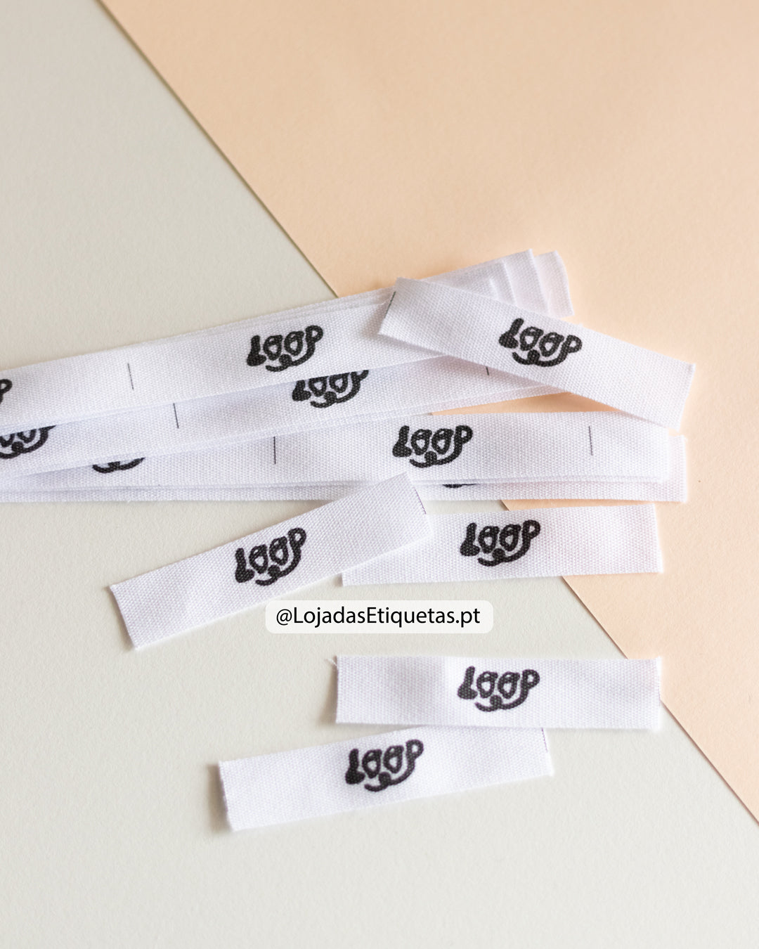 Etiquetas personalizadas em algodão para roupa, artesanato, costura.