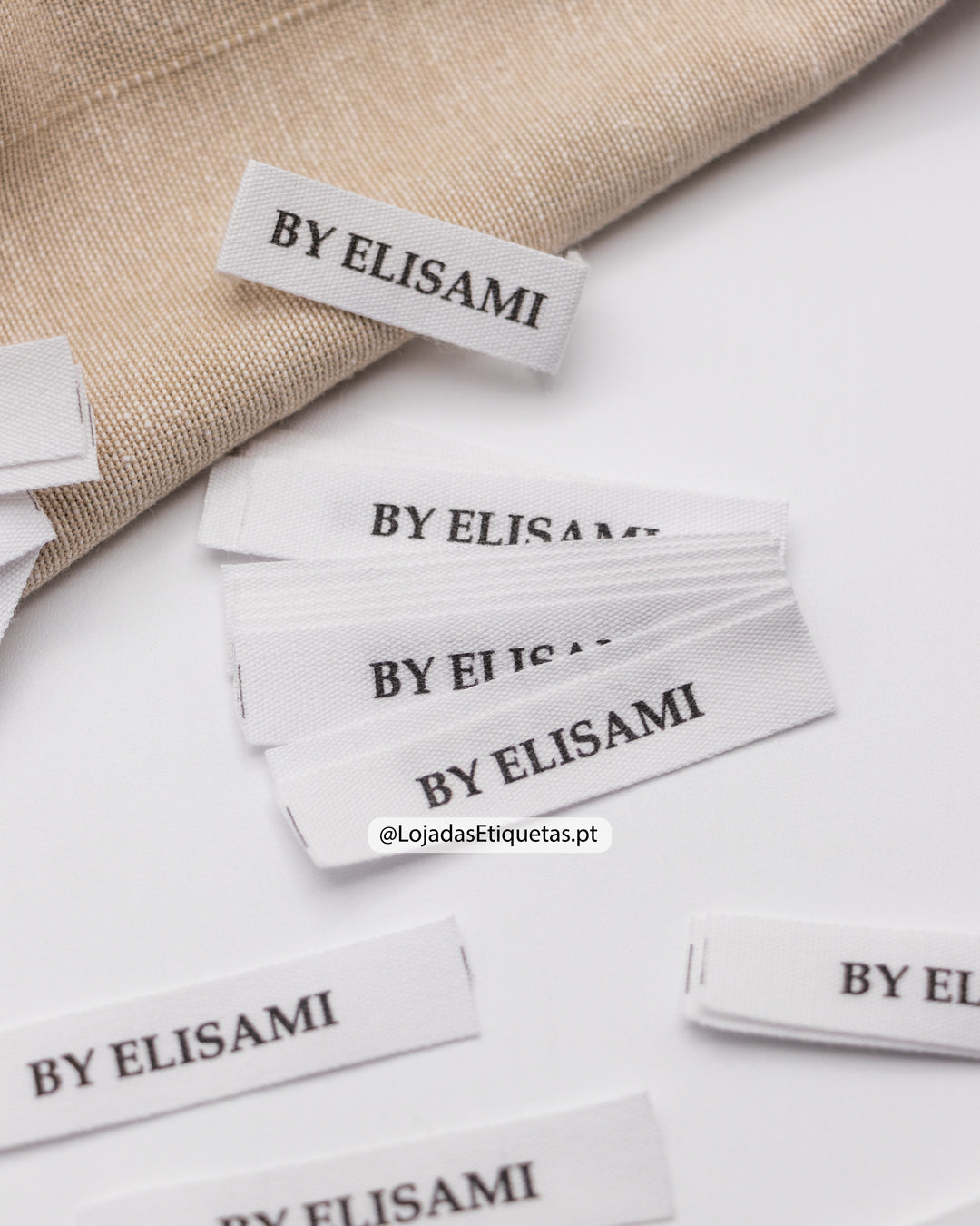 Etiquetas personalizadas em algodão para roupa, artesanato, costura.