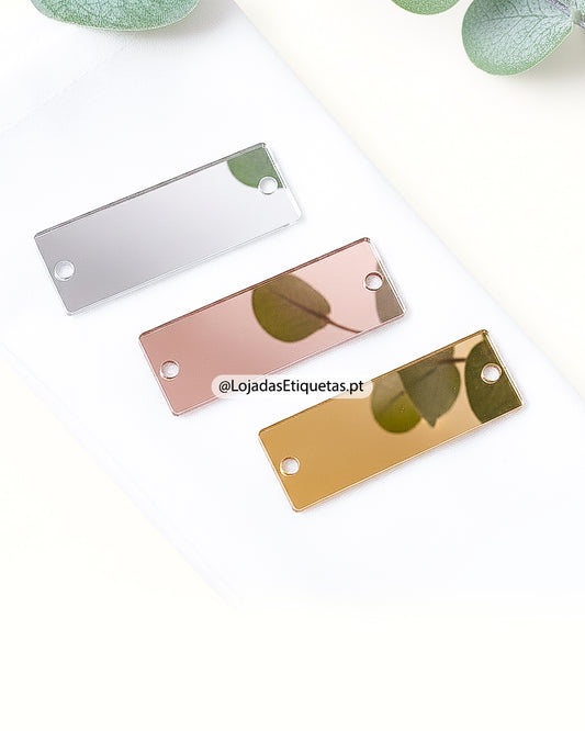 Etiquetas em Acrílico Espelhado Pack 3 Cores