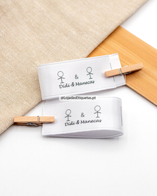 Etiquetas em Cetim Dobráveis