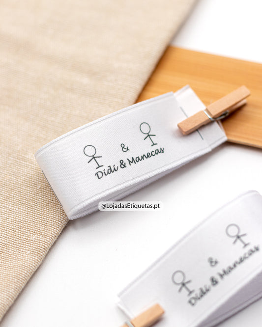 Etiquetas em Cetim Dobráveis