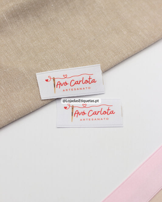 Etiquetas em Cetim Personalizáveis com logotipo