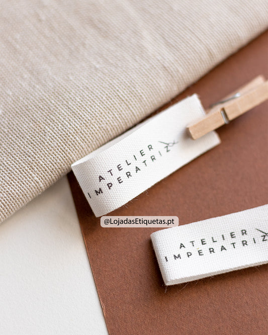 Etiquetas em algodão dobráveis personalizadas com logotipo
