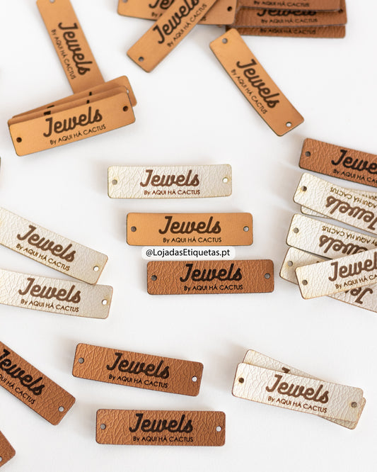 Etiquetas em napa personalizadas com logotipo - pack multicolorido 