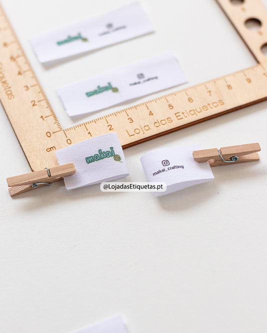 Etiquetas em algodão  - Dobráveis | Logotipo Vertical