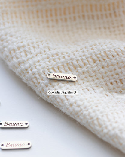 Etiqueta em Aço Inoxidável Retangular Cantos Arredondados