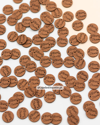 Etiquetas em Napa Ovais e Redondas | Pele Sintética