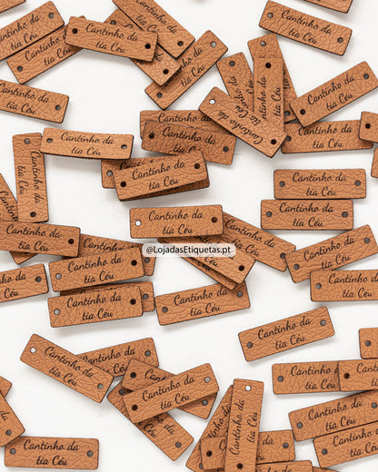 Etiquetas Retangulares em Napa | Pele sintética