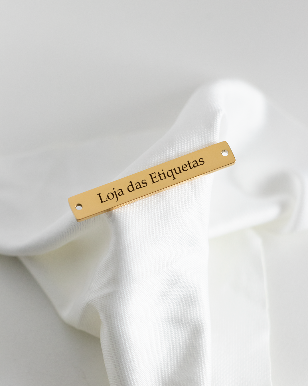 Etiqueta em Aço Inoxidável Retangular