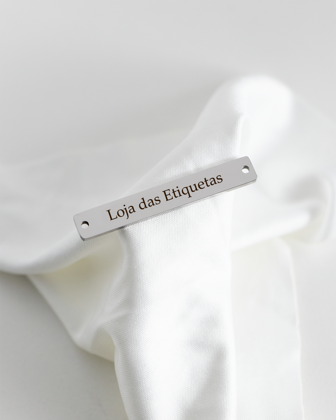 Etiqueta em Aço Inoxidável Retangular