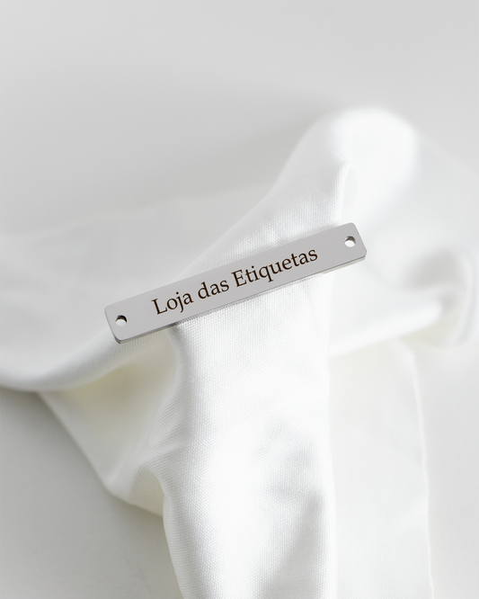 Etiqueta em Aço Inoxidável Retangular