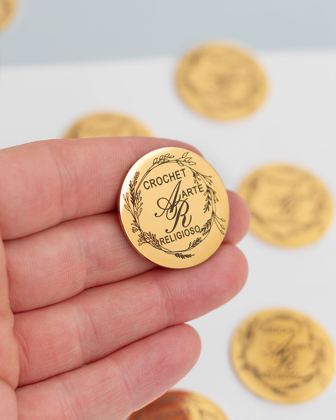 Medalhas em aço inoxidável espelhado personalizadas com logotipo